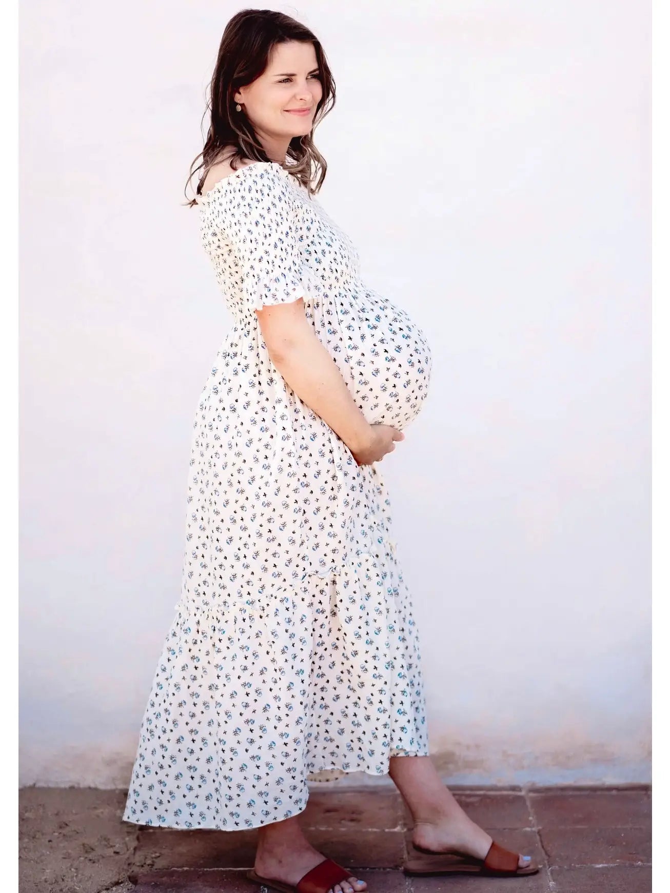 Blue Floral Muslin Dress
