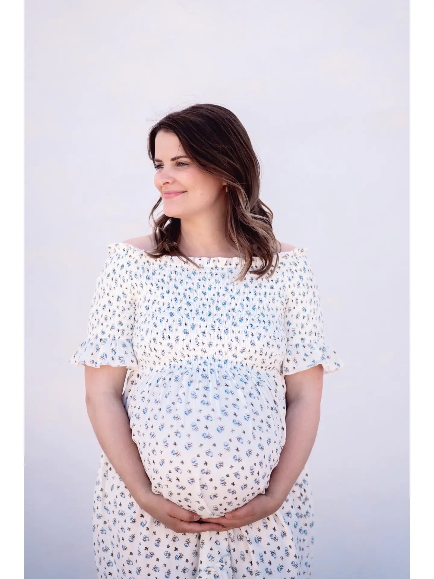 Blue Floral Muslin Dress