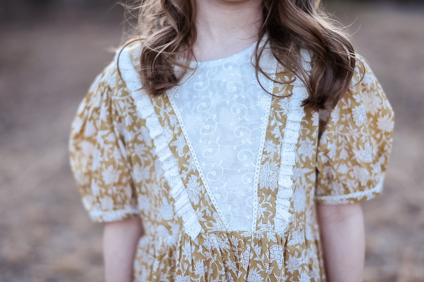Floral Mustard Embroidered Dress