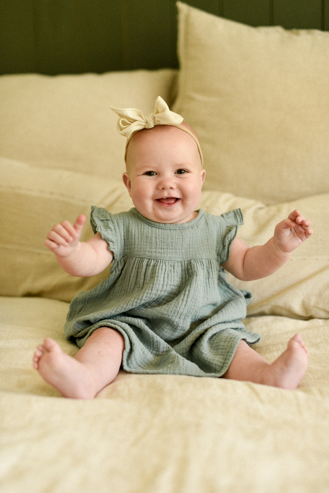 Sage Cotton Muslin Dress
