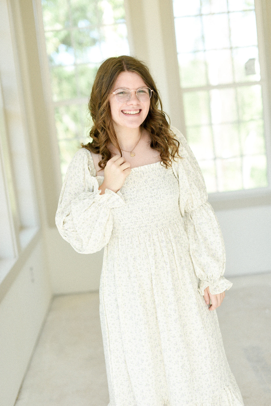 Floral Gauze Smocked Dress