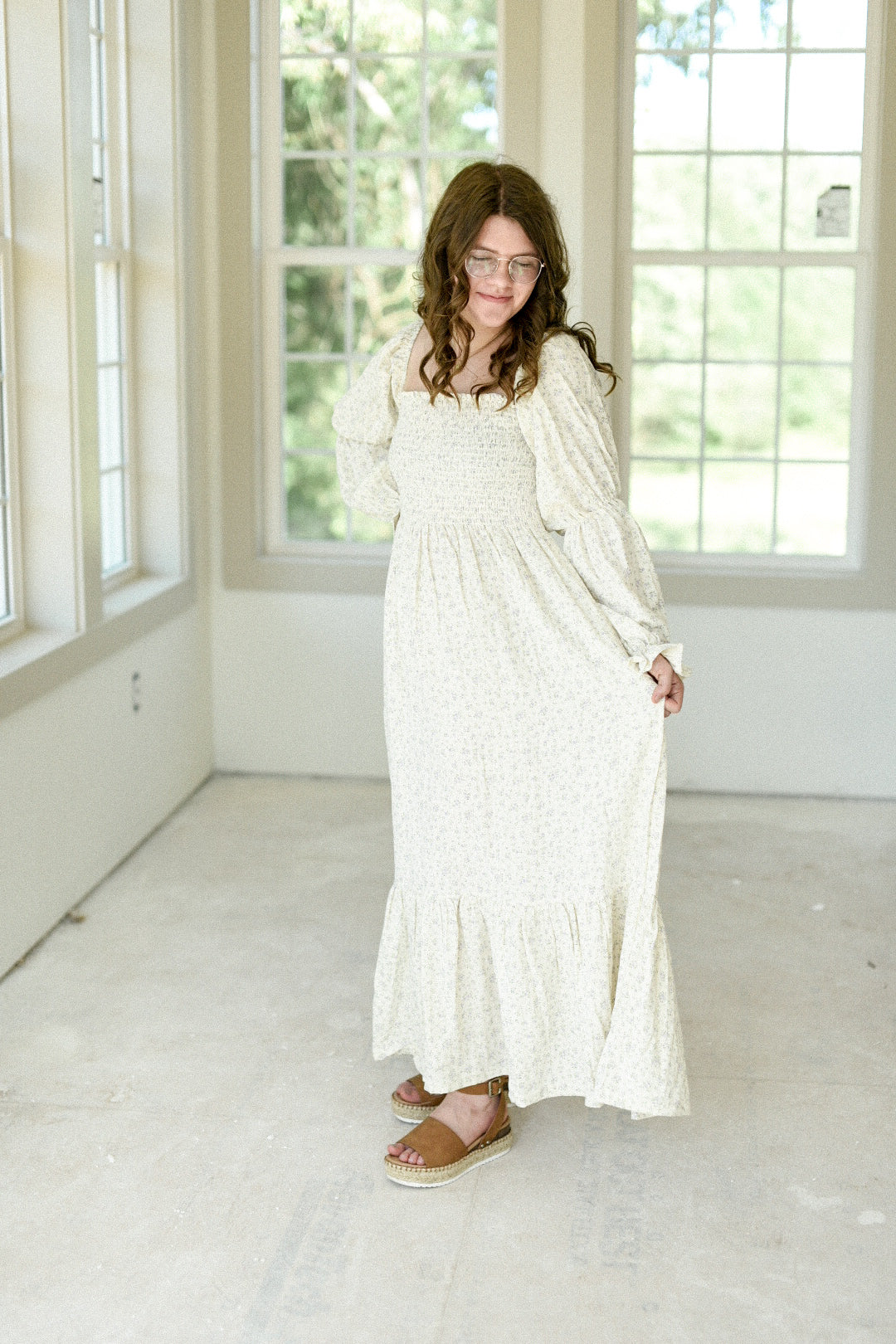 Floral Gauze Smocked Dress
