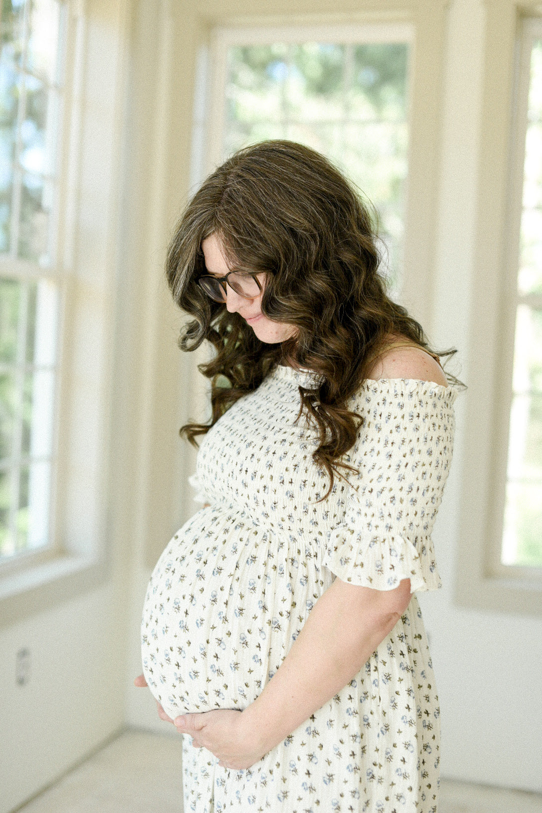Blue Floral Muslin Dress