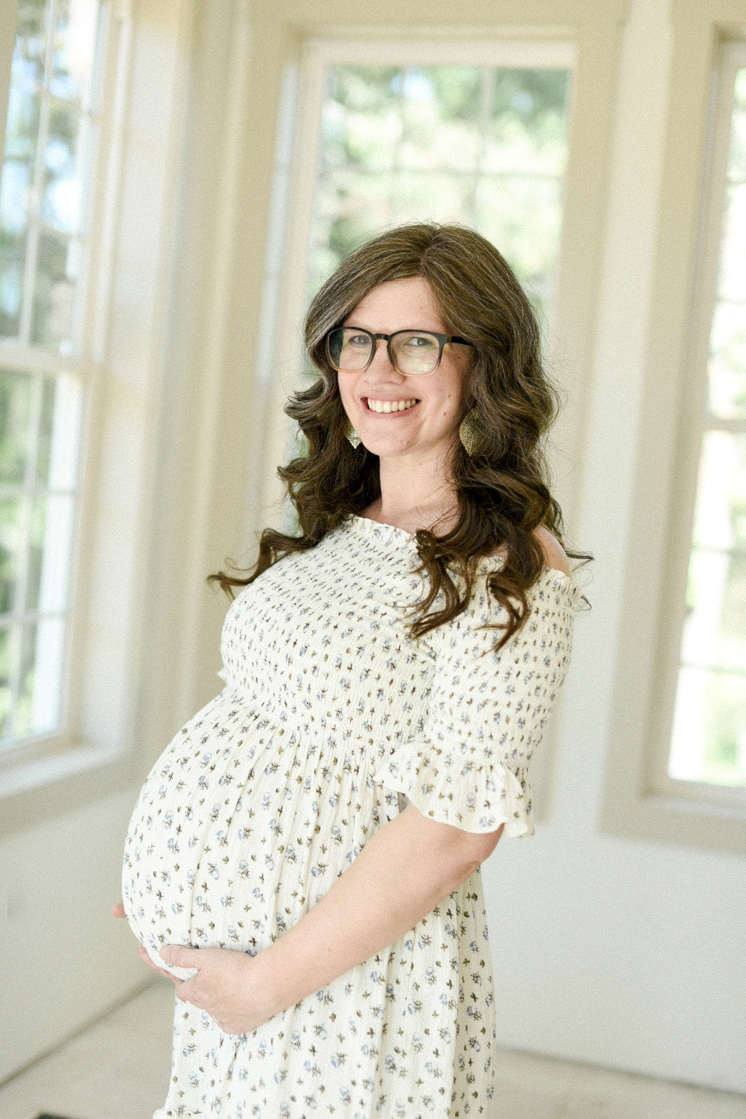Blue Floral Muslin Dress