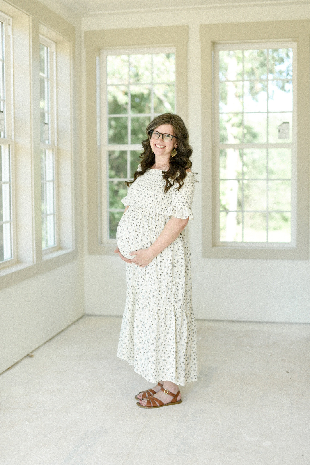 Blue Floral Muslin Dress