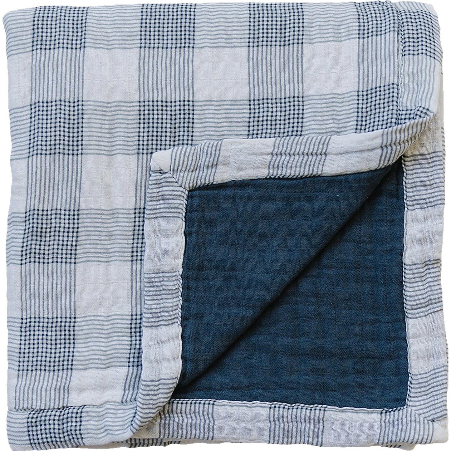 Muslin Quilt- Navy + Plaid