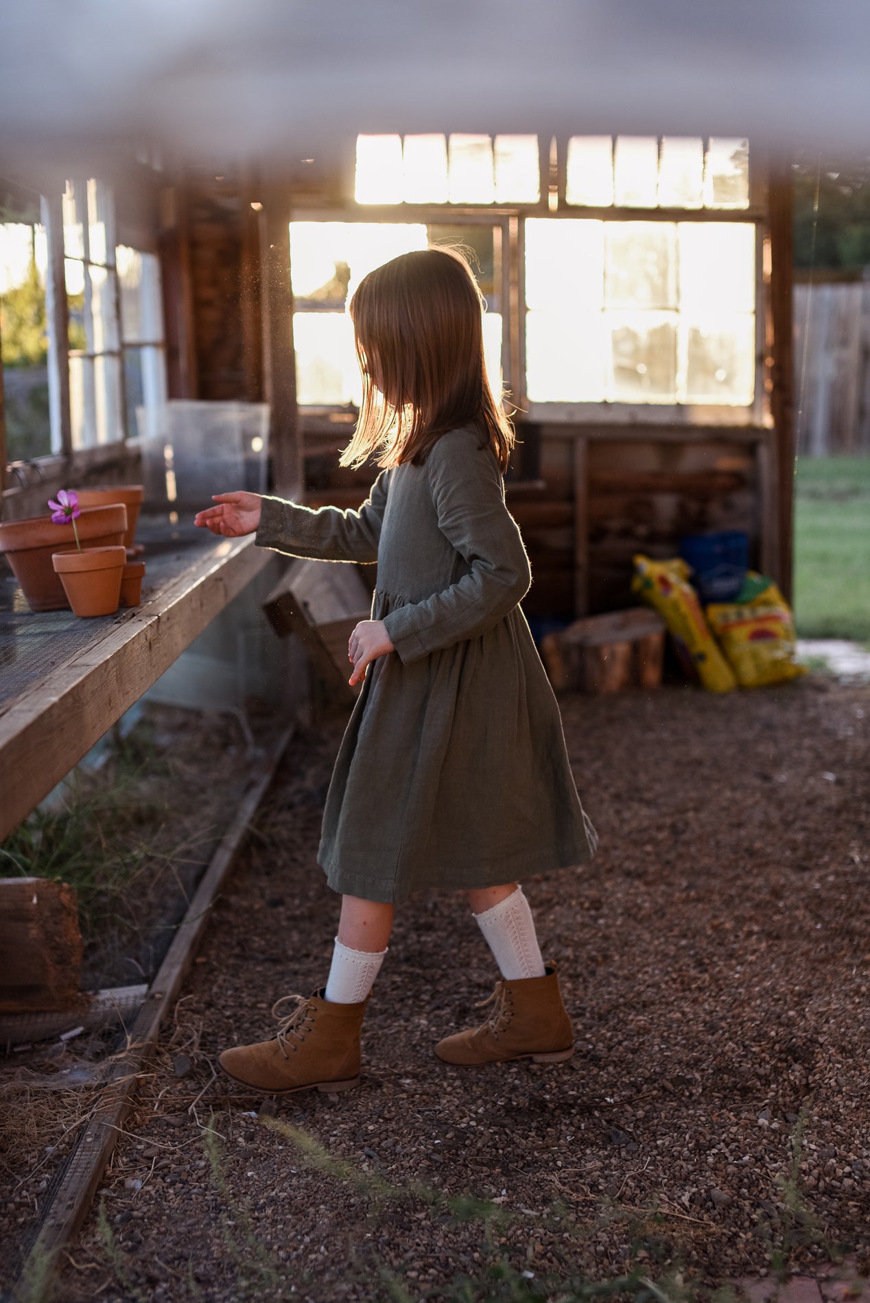 Girls Linen Lucy Dress