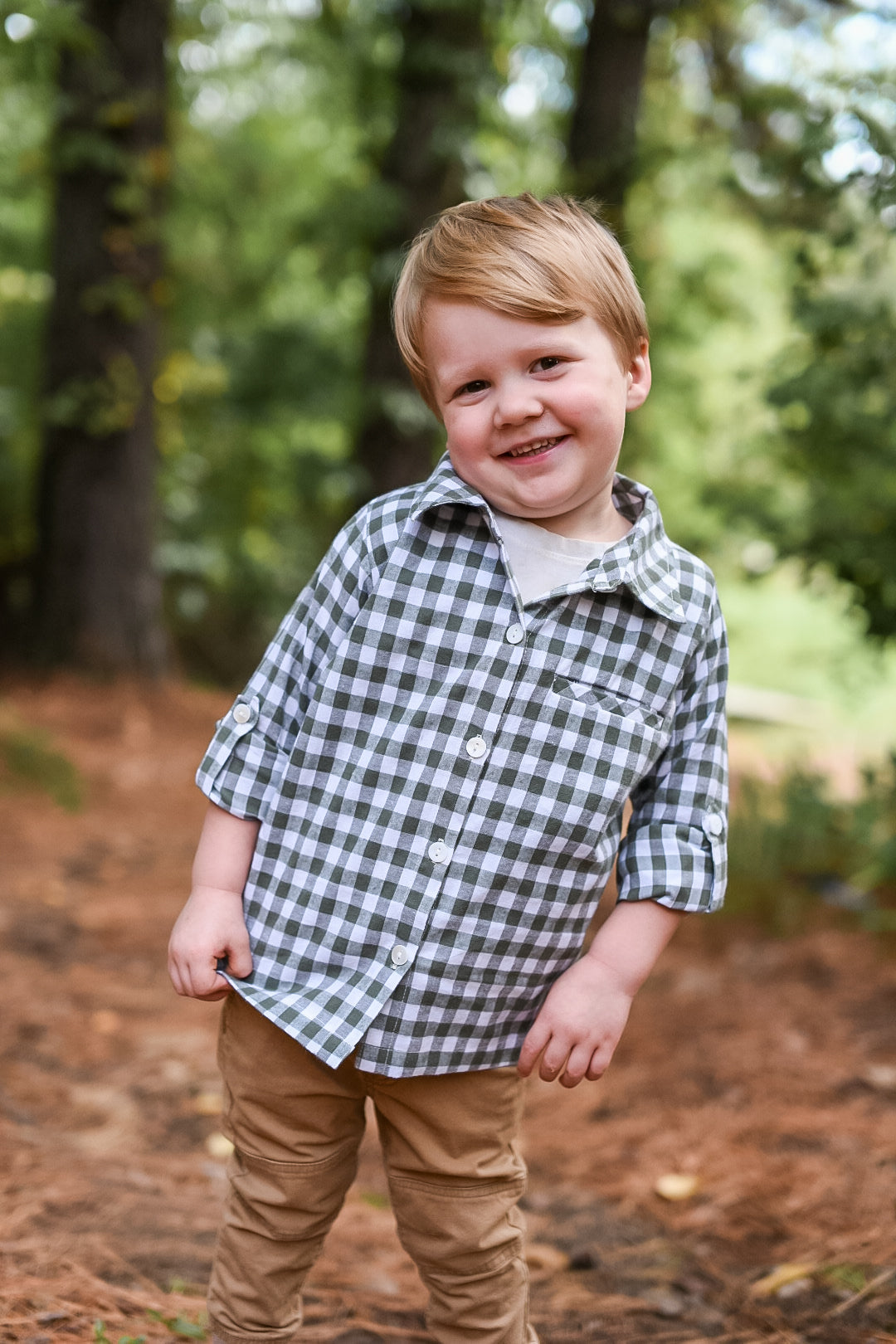 Green Gingham Shirt