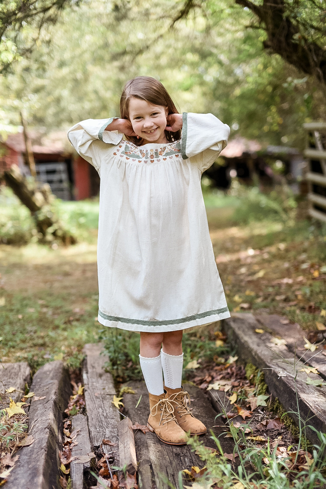 Embroidery Yoke Dress