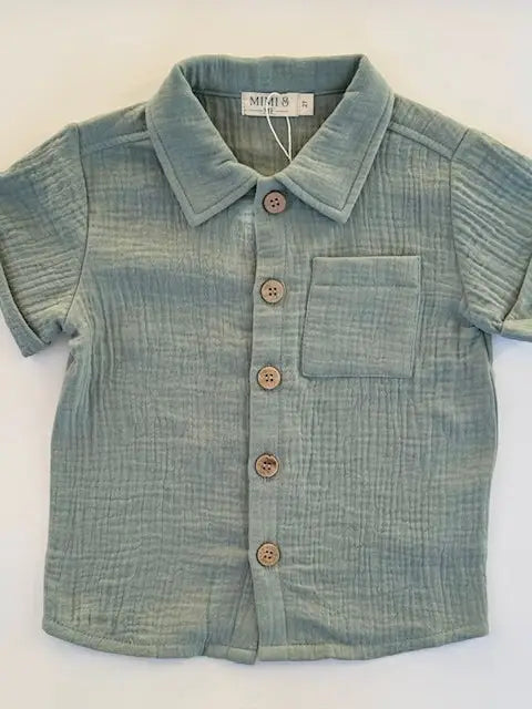Sage Cotton Muslin Shirt